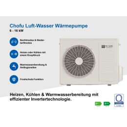Wärmepumpe Chofu Luft- Wasser Inverter 6 - 16 kW